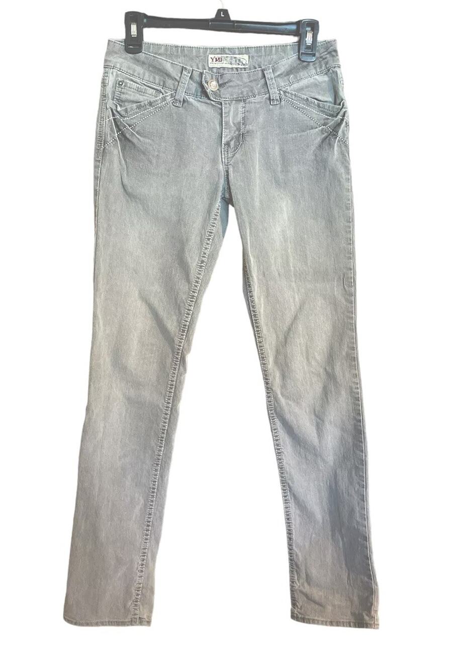 YMI Jeans Women's Size 5 GRAY POCKET BLING Juniors Boot Cut